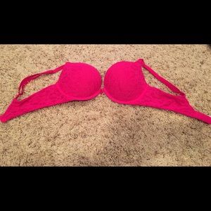 Victoria's Secret Raspberry Lace Push Up Bra
